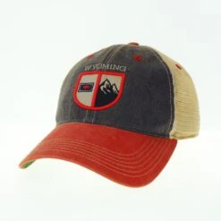 Wyoming State Flag Two Tone Old Favorite Adjustable Hat – Navy/Red