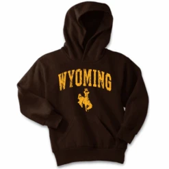 Wyoming Cowboys Traditional Distressed Hoodie – Brown