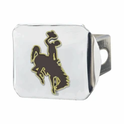 Wyoming Cowboys Two Color Chrome Hitch Cover