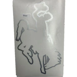 Wyoming Cowboys 12″ Outline Bucking Horse Decal – Silver