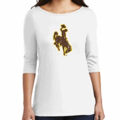 Wyoming Cowboys Women’s 3/4 Sleeve Tee – White