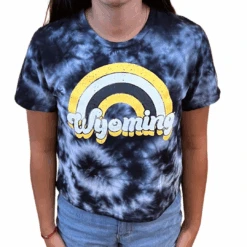 Wyoming Cowboys Tie Dye Rainbow S/S Tee – Black/Grey