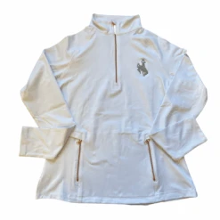 Wyoming Cowboys Women’s Quarter Zip – White/Rose