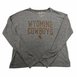 Wyoming Cowboys Women’s Short Crew – Charcoal