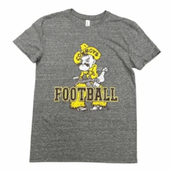 Wyoming Cowboys Pistol Pete Football Tee S/S – Grey