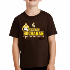 Wyoming Cowboys Stephen Buchanan Youth S/S Tee – Brown