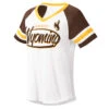 Wyoming Cowboys Circus Catch S/S Tee – White/Brown/Gold -Sportswear Discount Store 6J320606 UWY g
