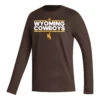 Adidas Wyoming Cowboys Fresh L/S Tee- Dark Brown -Sportswear Discount Store AMT2281 Mens Fresh LS Tee Dark Brown scaled 1