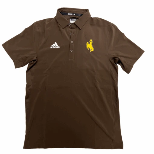Adidas Wyoming Cowboys Coaches Polo – Brown -Sportswear Discount Store Adidas Wyoming Cowboys Coaches Polo Brown