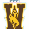 Wyoming Cowboys W Decal – Brown And Gold -Sportswear Discount Store BKG24 STICKER