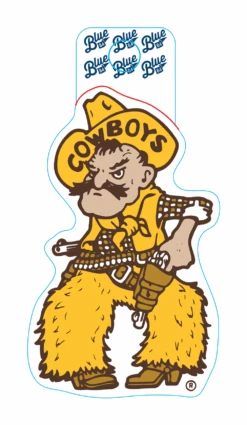 Wyoming Cowboys Vintage Pistol Pete Decal
