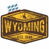 Wyoming Cowboys Repair Shop Decal – Brown/Gold -Sportswear Discount Store BKX9T STICKER