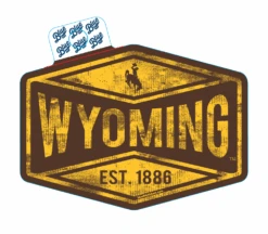 Wyoming Cowboys Repair Shop Decal – Brown/Gold