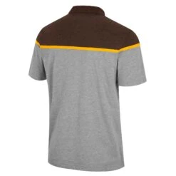 Wyoming Cowboys Chamberlain Polo – Grey/Brown/Gold -Sportswear Discount Store COPS11535HG WYOM MB