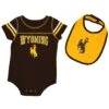 Wyoming Cowboys Chocolate Onesie & Bib Set – Brown