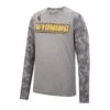 Wyoming Cowboys Tri Blend L/S Tee – Heather Grey/Camo