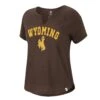 Wyoming Cowboys Women’s Recycled V-Notch Tee S/S – Brown -Sportswear Discount Store COTS31115 WYOM MF