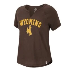 Wyoming Cowboys Women’s Recycled V-Notch Tee S/S – Brown