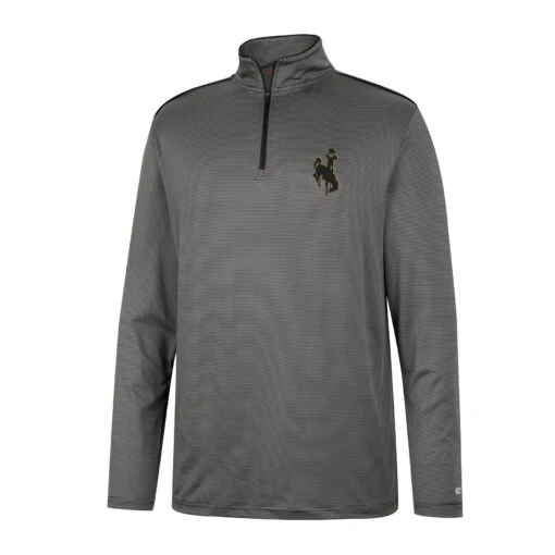 Wyoming Cowboys Yipee Ki Yay 1/4 Zip Jacket – Black -Sportswear Discount Store COTZ11502BN WYOM MF