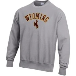 Wyoming Cowboys Reverse Weave Crew – Oxford Heather