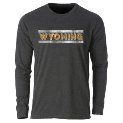 Wyoming Cowboys Tri-Blend L/S Tee – Black