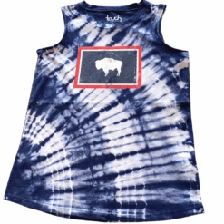 Wyoming State Flag Tie Dye Tank Top – Navy/White