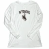 Wyoming Cowboys Women’s Arc L/S Tee – White -Sportswear Discount Store Wyoming print w ls white
