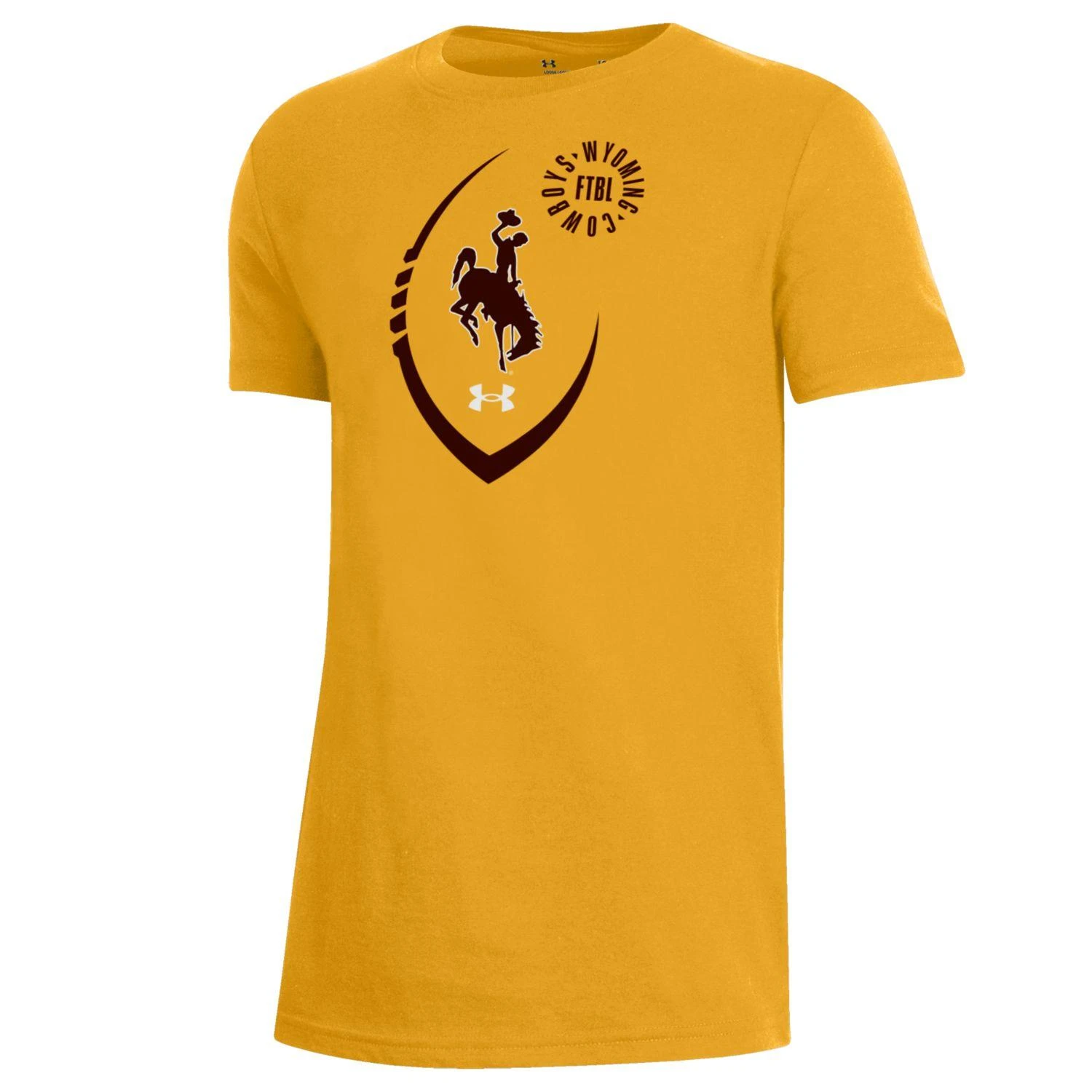 UA Wyoming Cowboys Youth Football S/S Tee – Gold