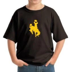 Wyoming Cowboys Youth Oversized Bucking Horse Tee – Brown