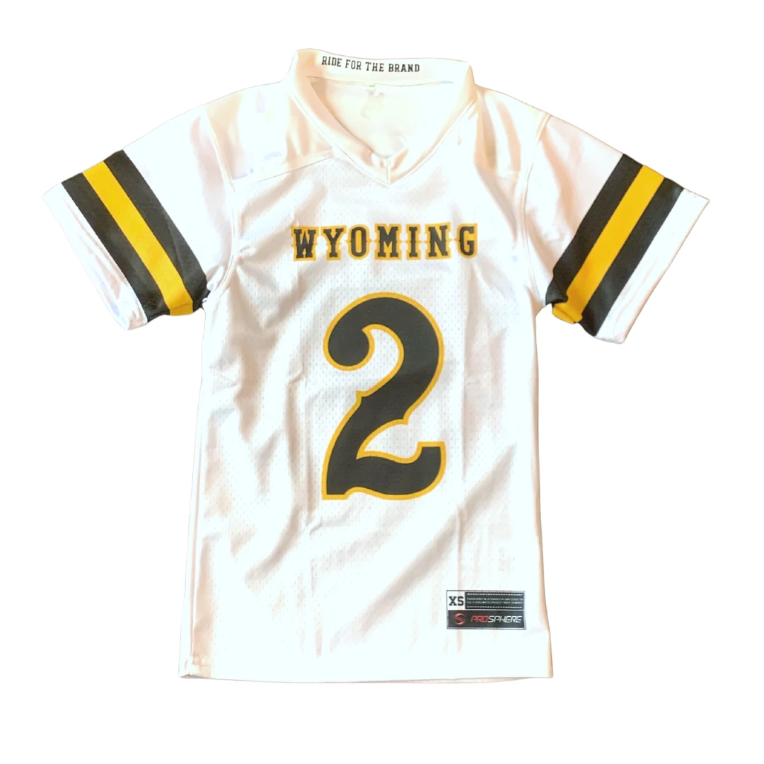 Wyoming Cowboys Youth Swen #2 Football Jersey – White